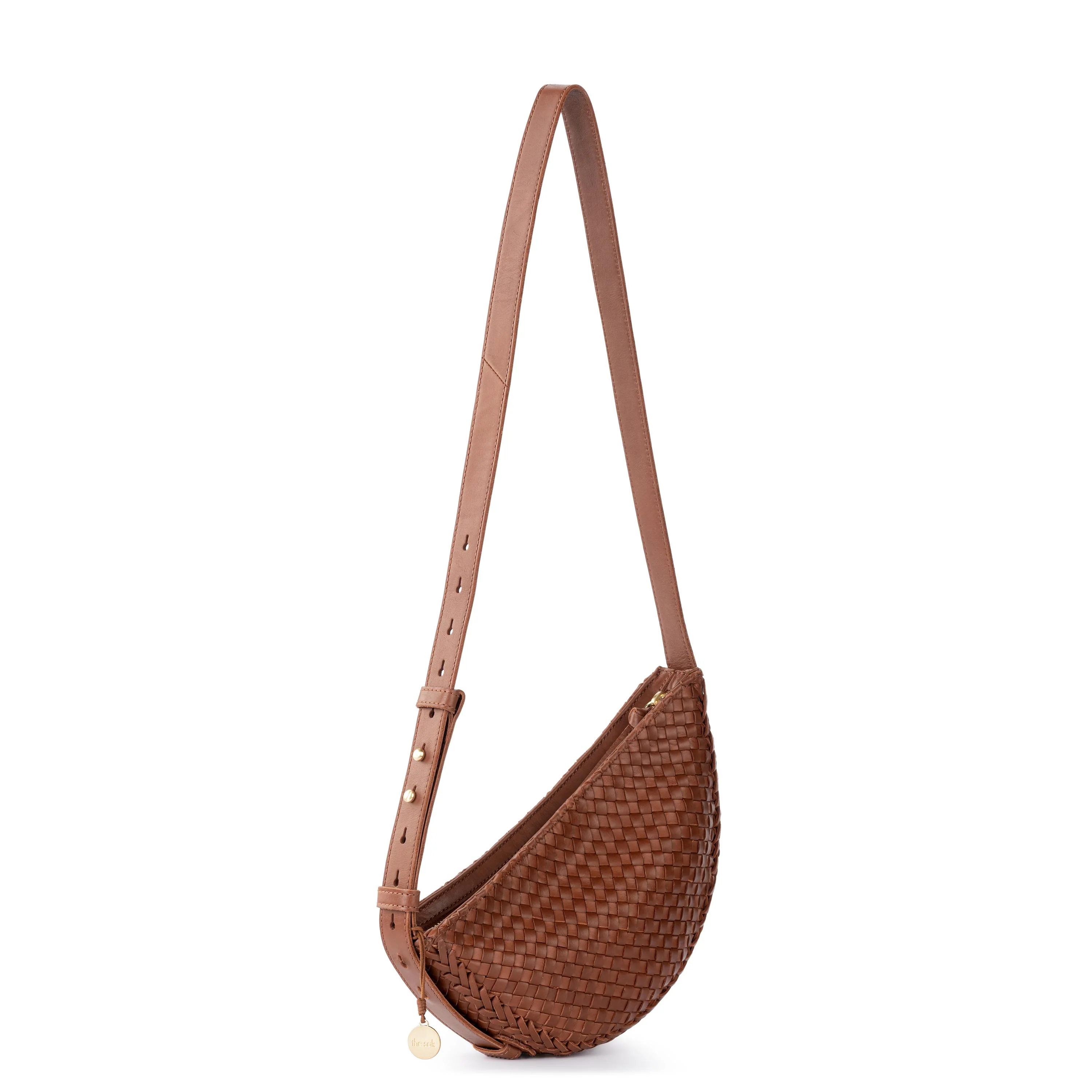 Tess Sling - Leather - Woven Cognac - Image 4