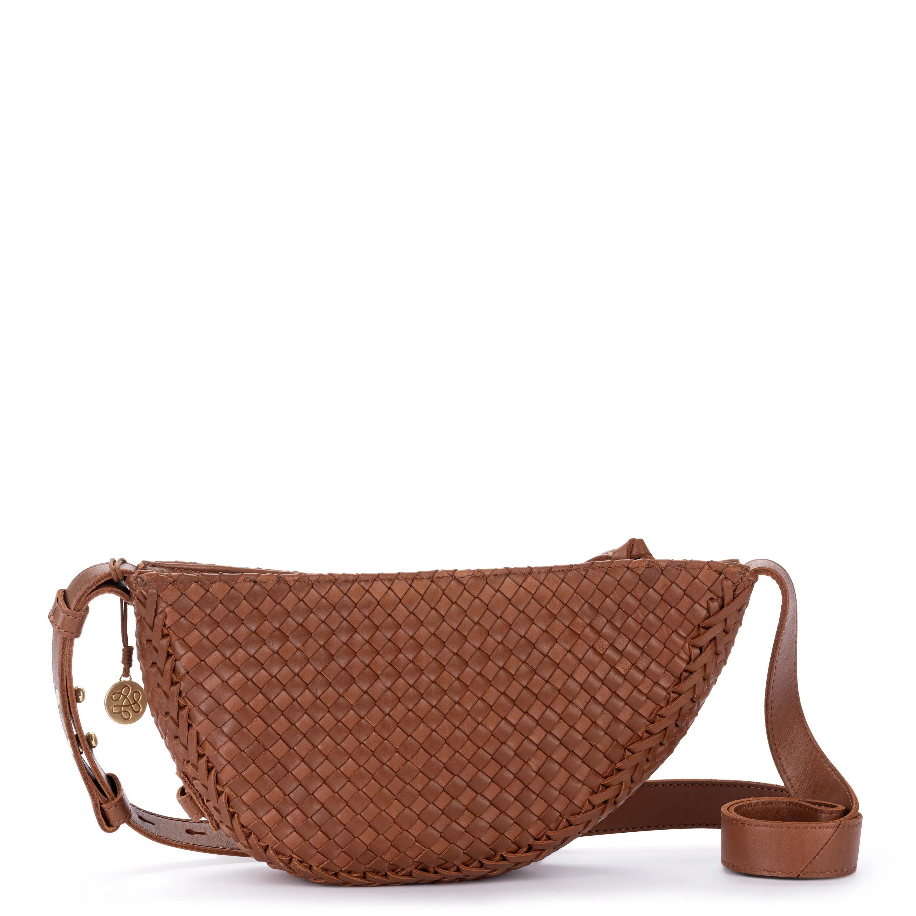 Tess Sling - Leather - Woven Cognac - Image 6
