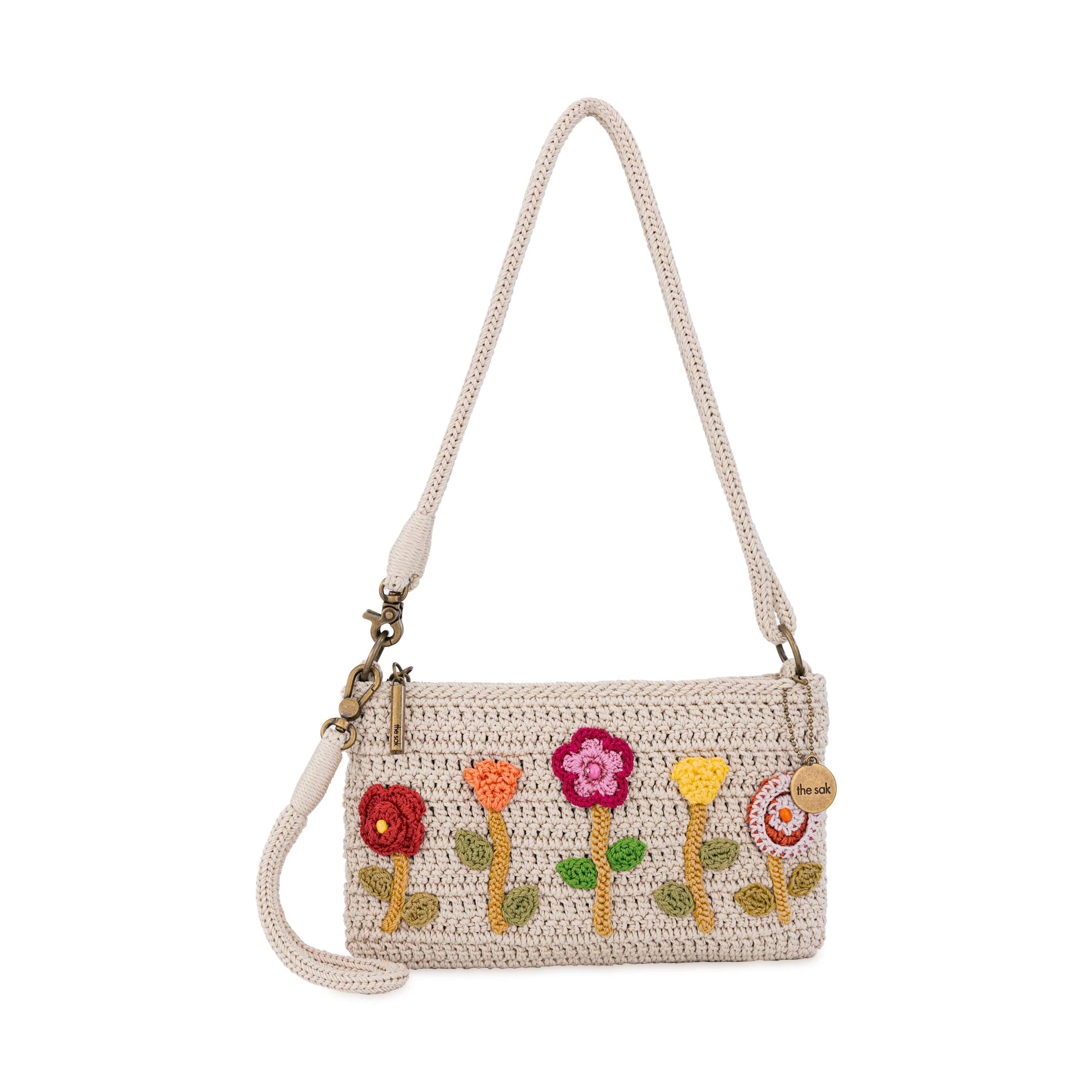 Vita Convertible Wristlet - Hand Crochet - Flower Ecru
