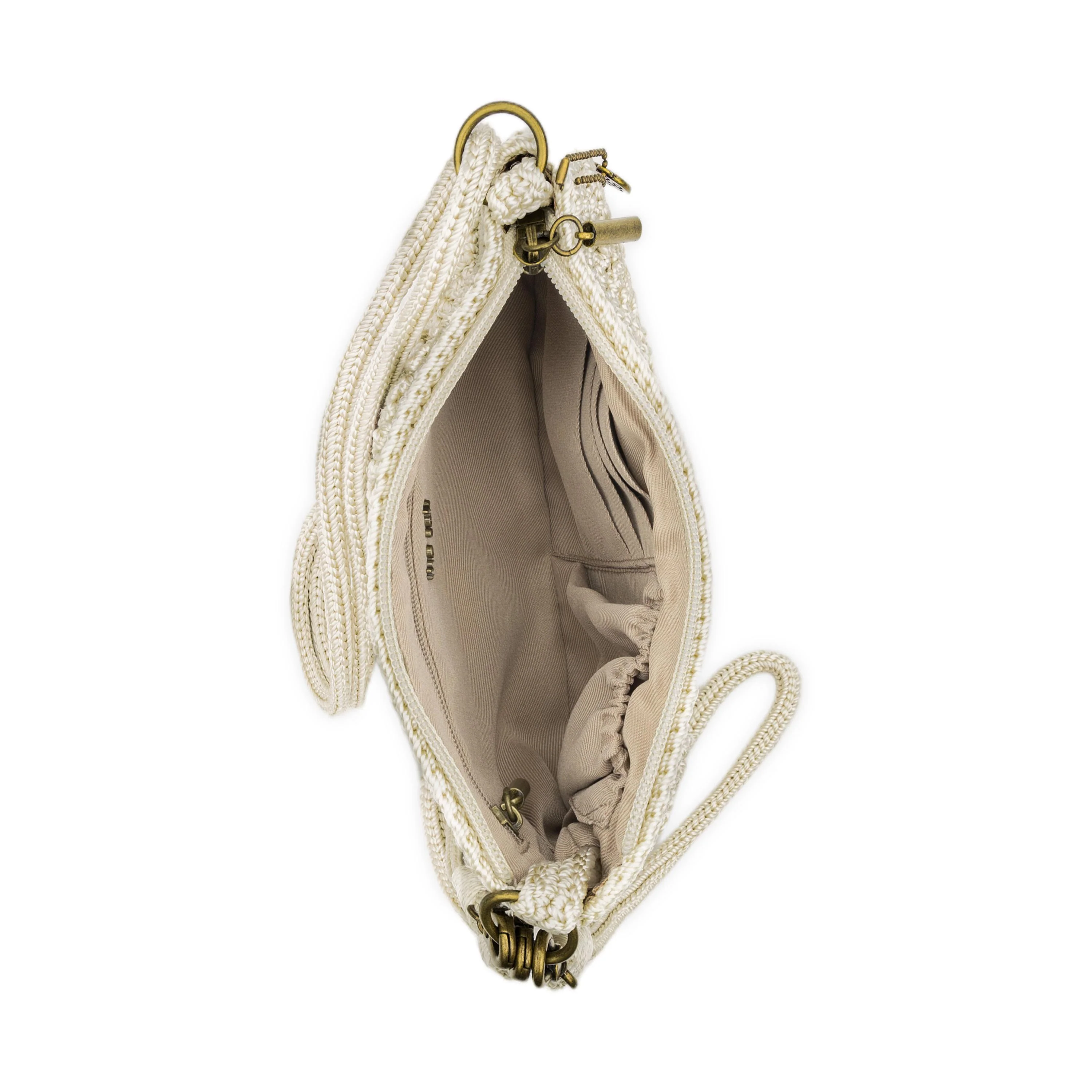 Vita Convertible Wristlet - Hand Crochet - Natural Multi Flowers - Image 5
