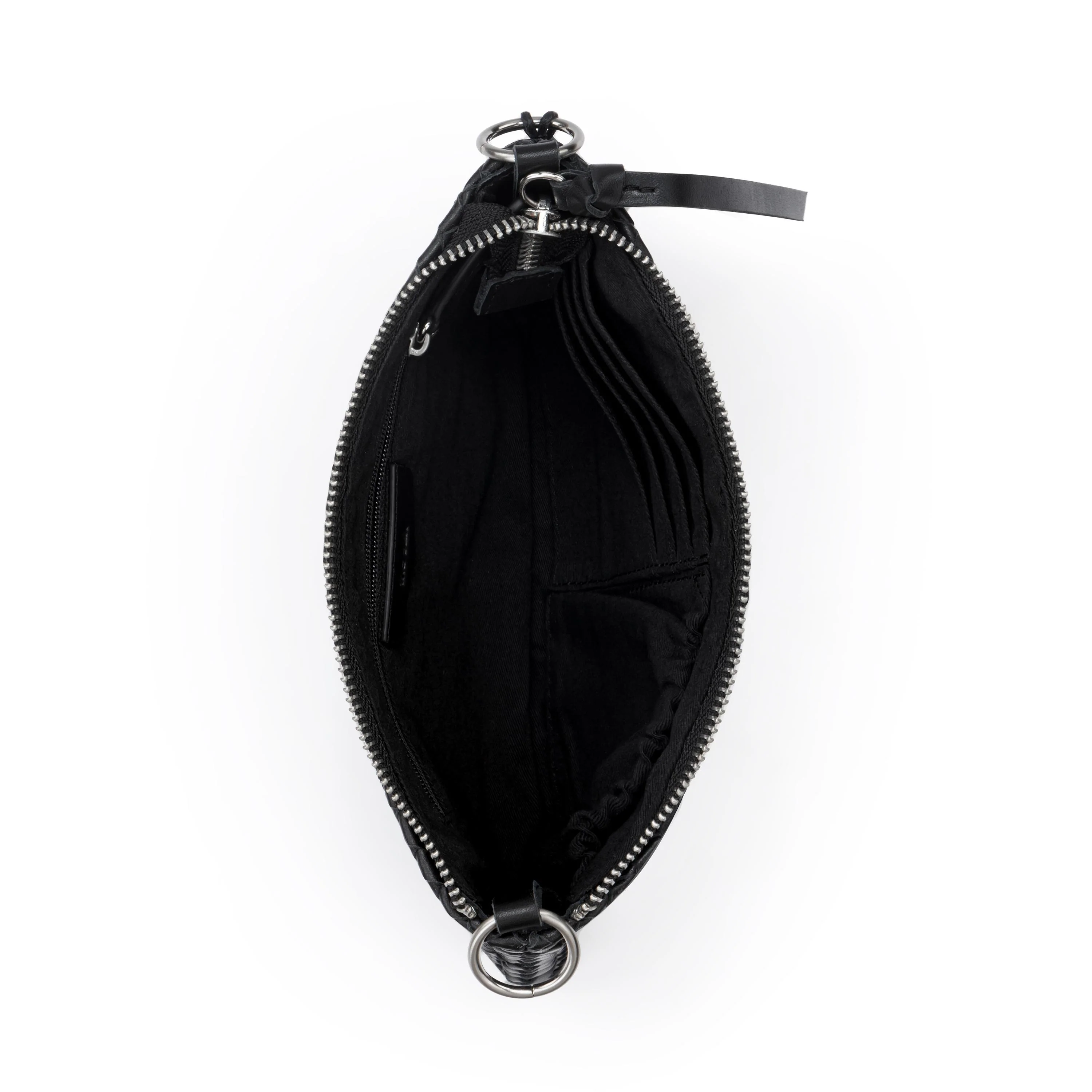Vita Convertible Wristlet - Leather - Black Woven - Image 4