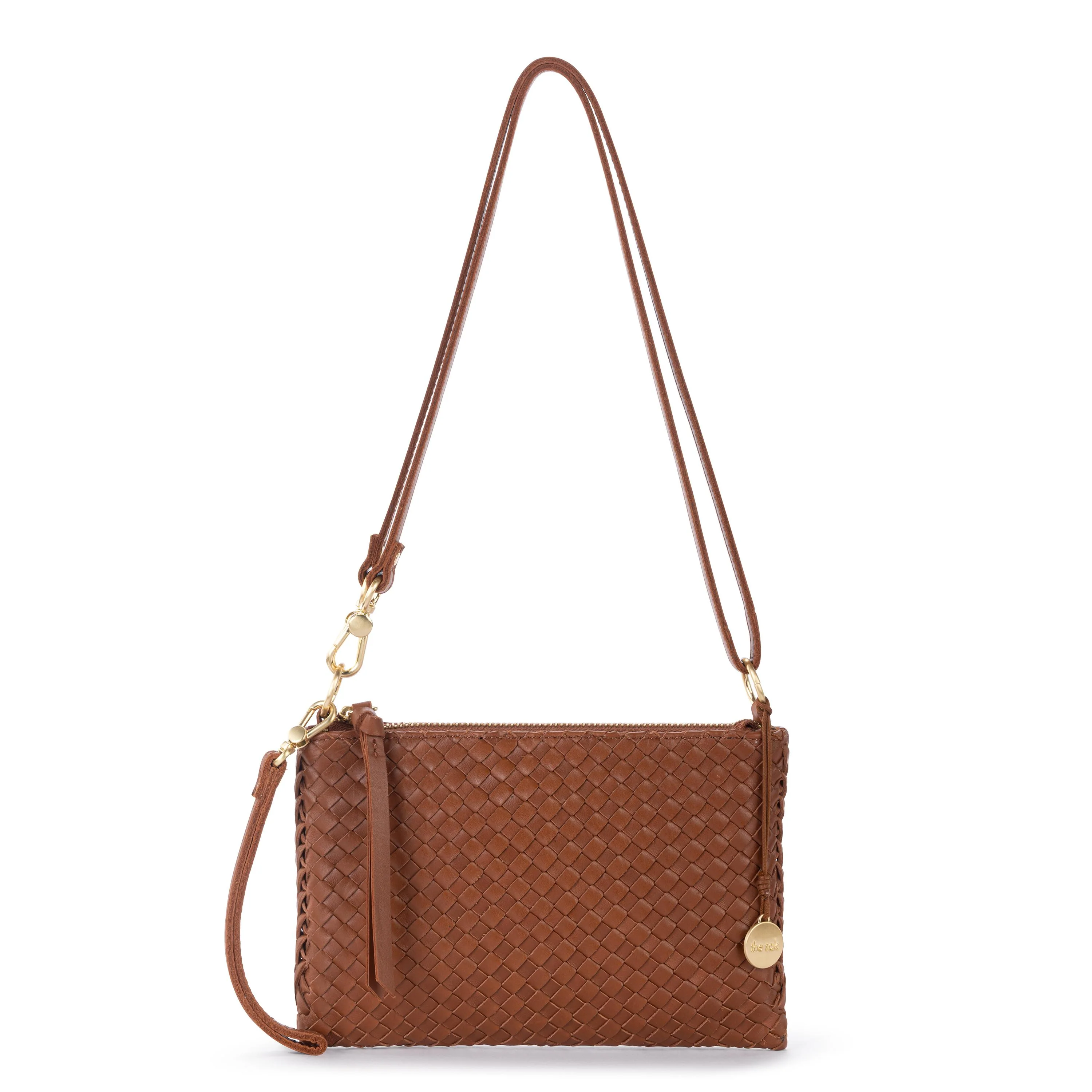 Vita Convertible Wristlet - Leather - Cognac Woven
