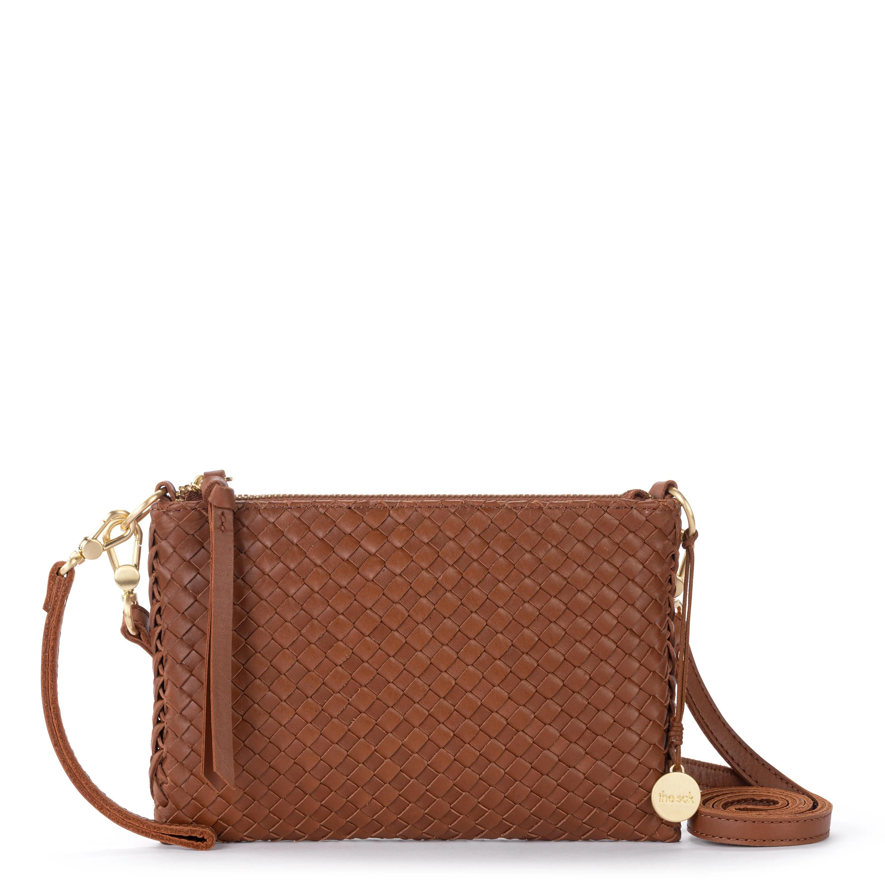 Vita Convertible Wristlet - Leather - Cognac Woven - Image 3