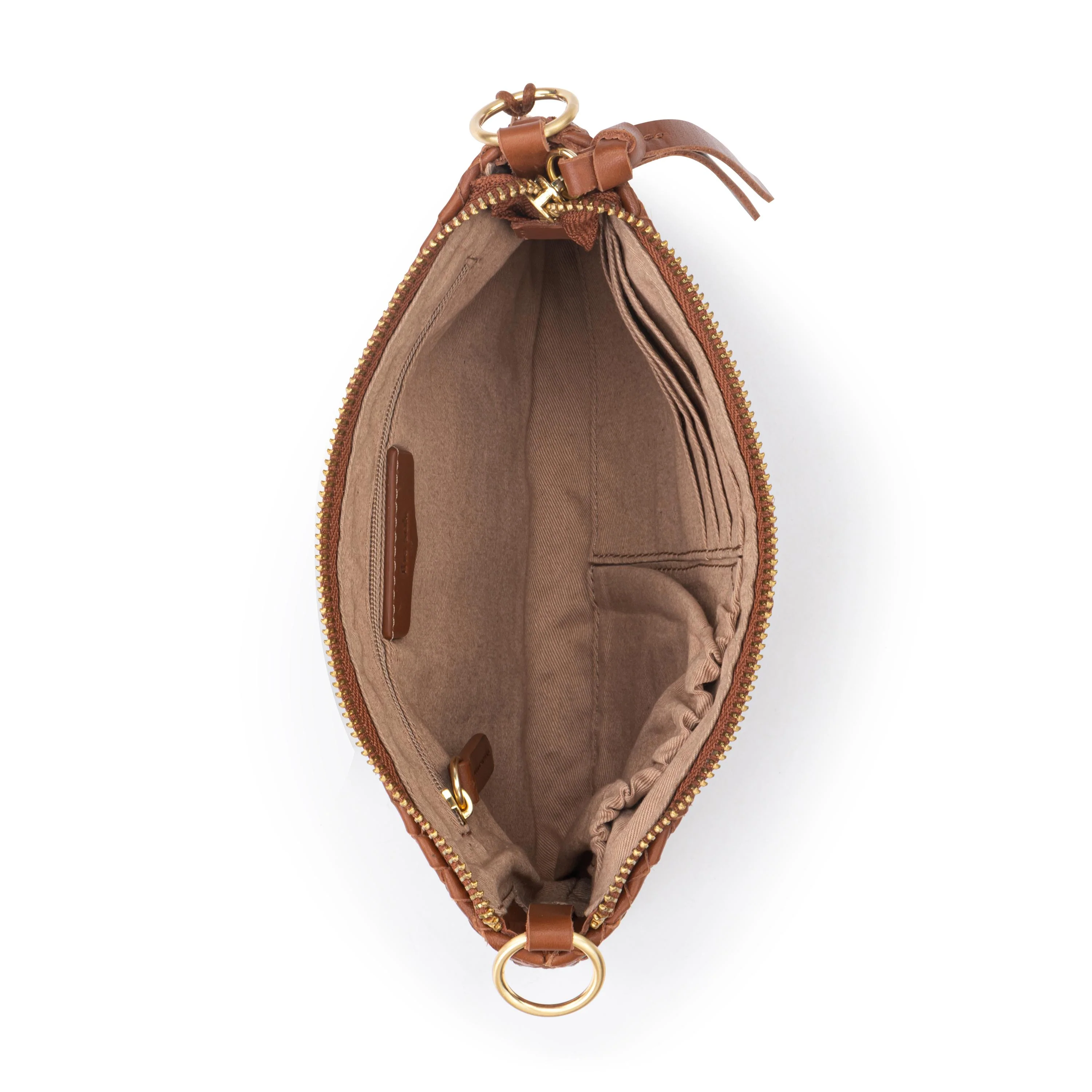 Vita Convertible Wristlet - Leather - Cognac Woven - Image 5
