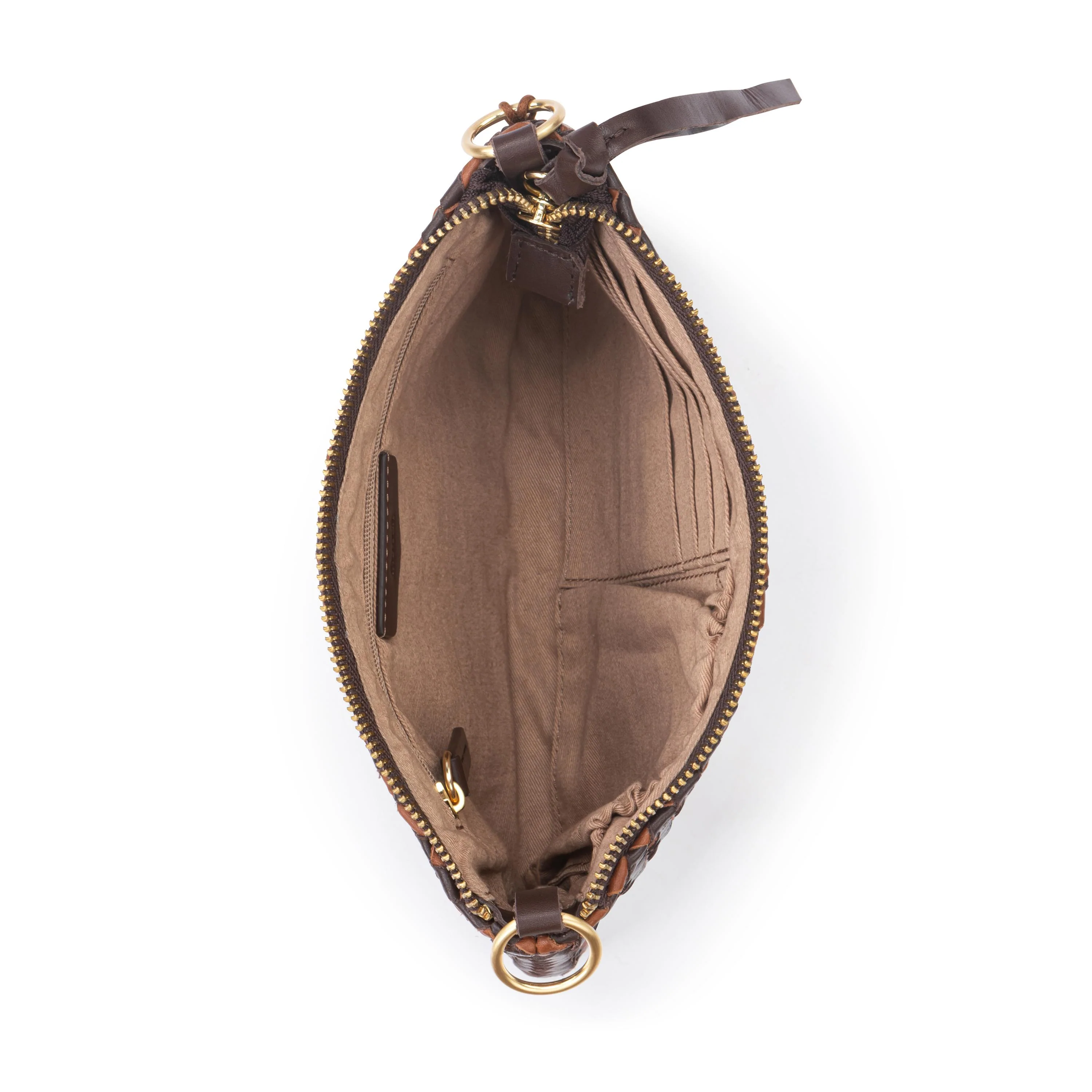 Vita Convertible Wristlet - Leather - Mahogany Cognac Woven - Image 4