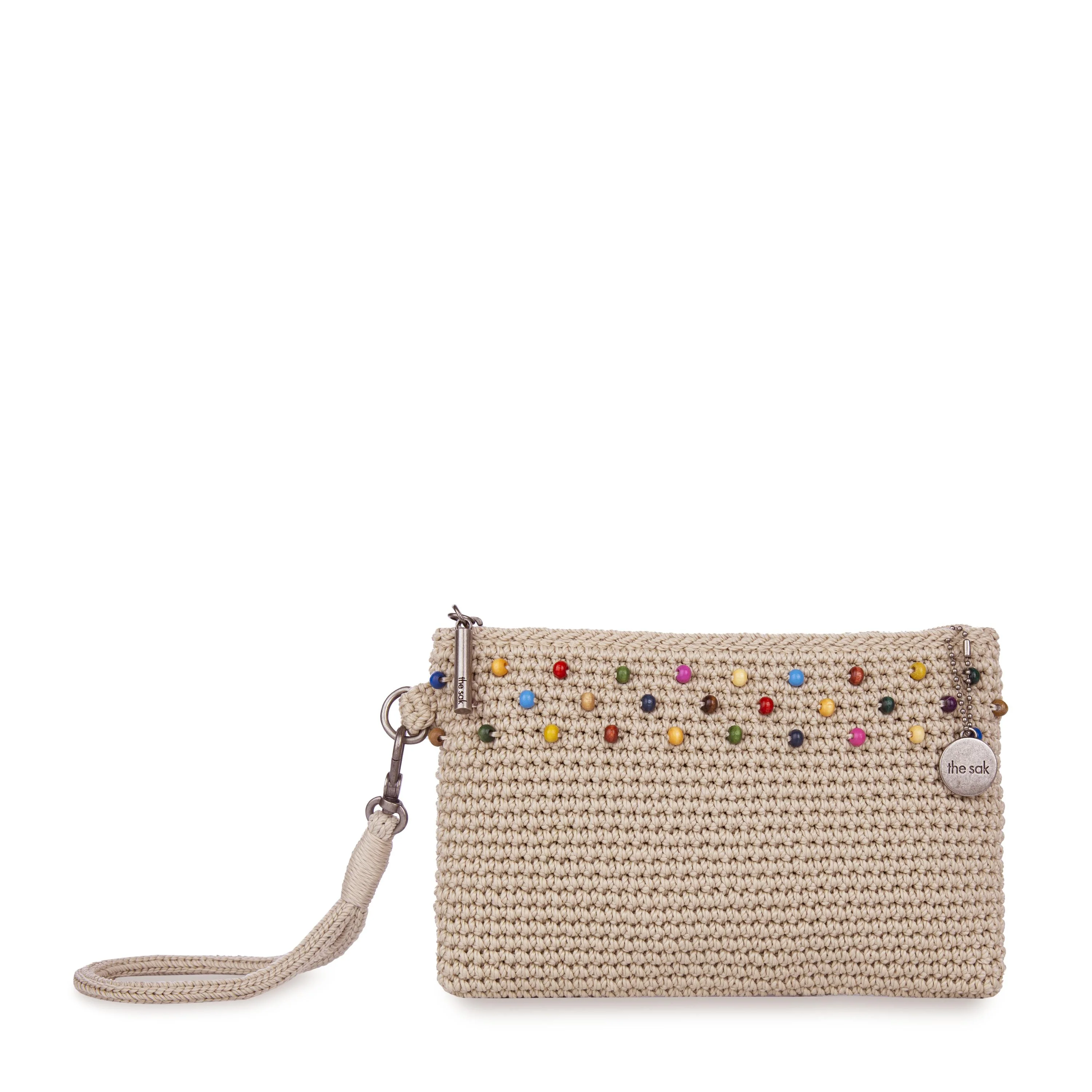 Vita Wristlet - Hand Crochet - Ecru Multi Beads