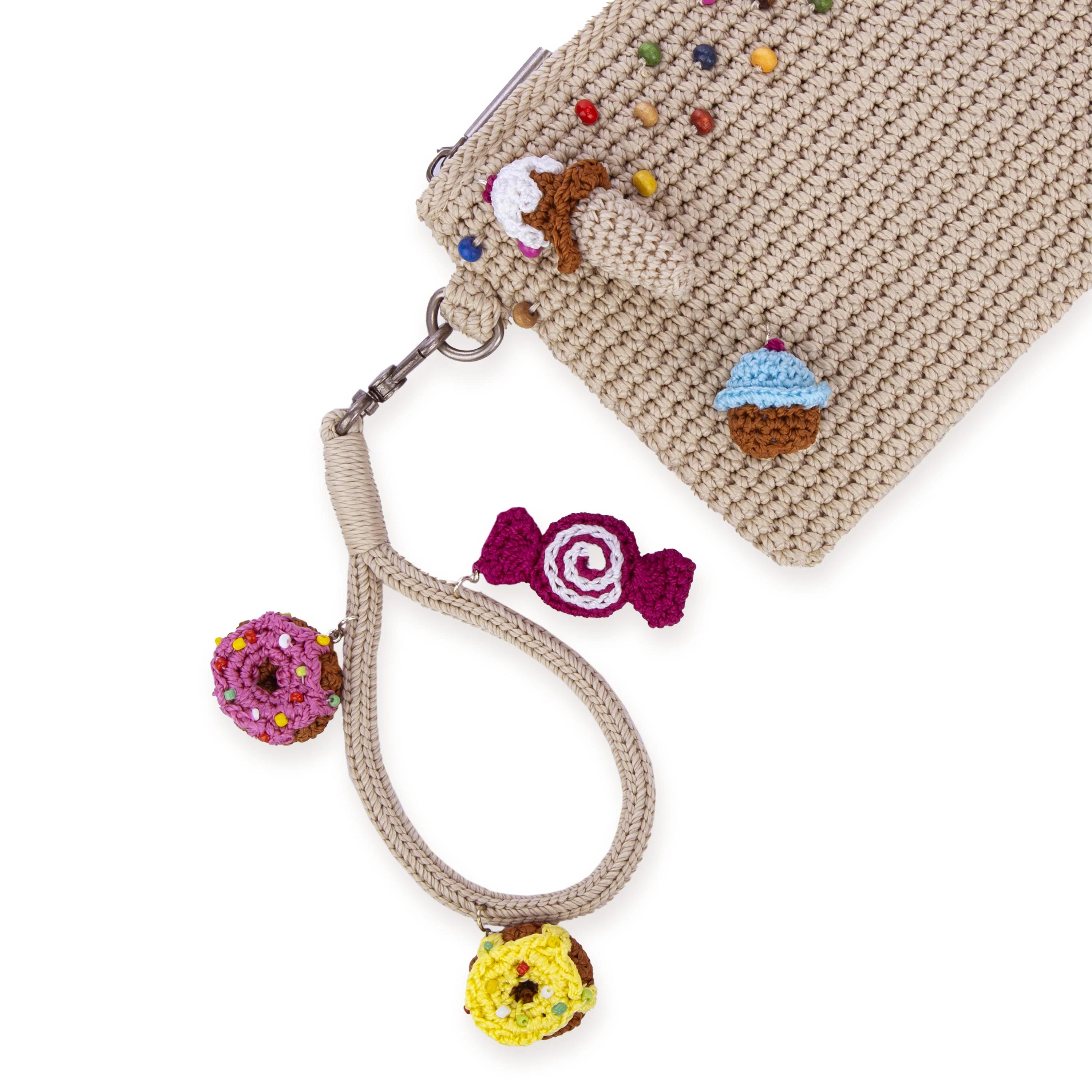 Vita Wristlet - Hand Crochet - Ecru Multi Beads - Image 6