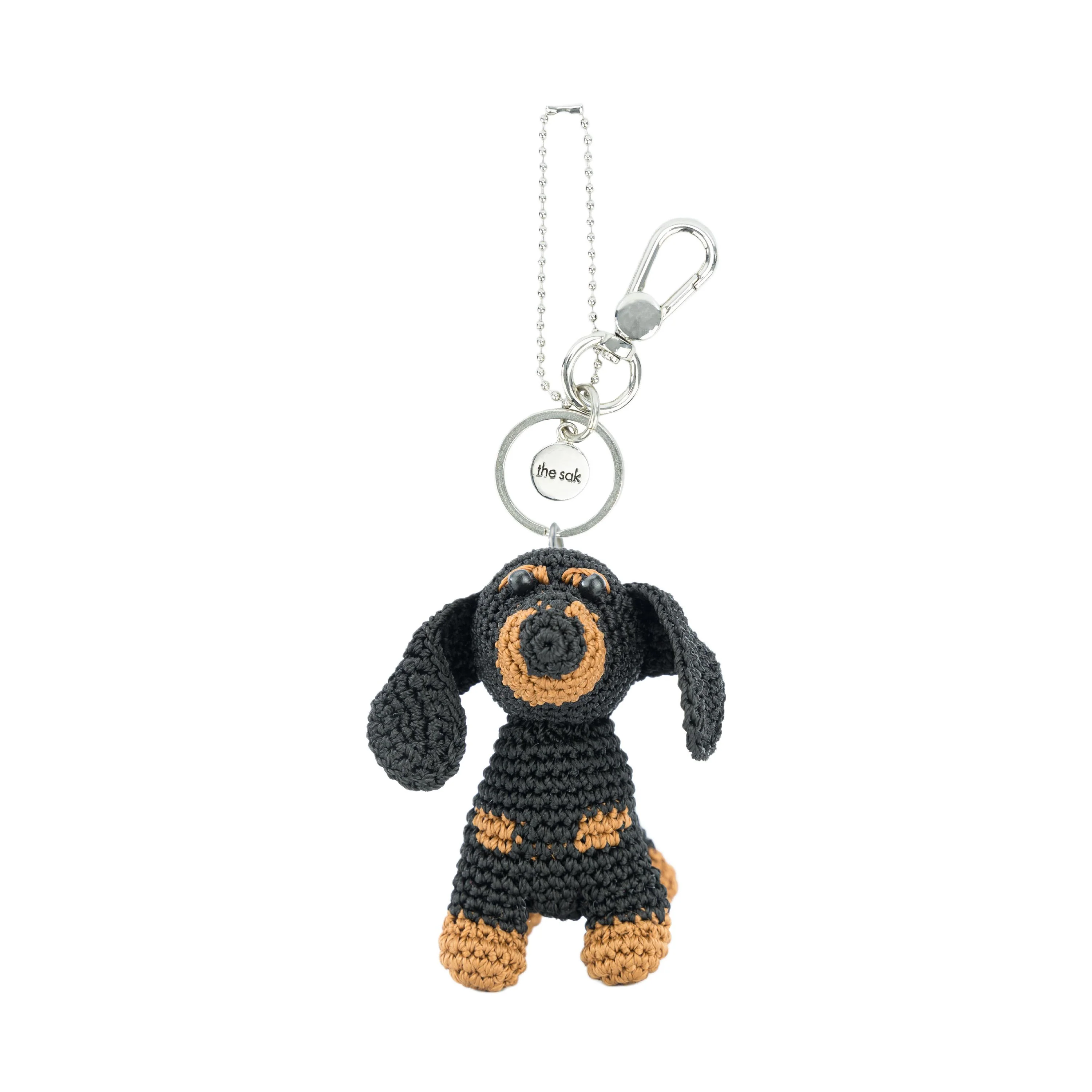 Yarnicharmz Dangle - Hand Crochet - Black Dachshund