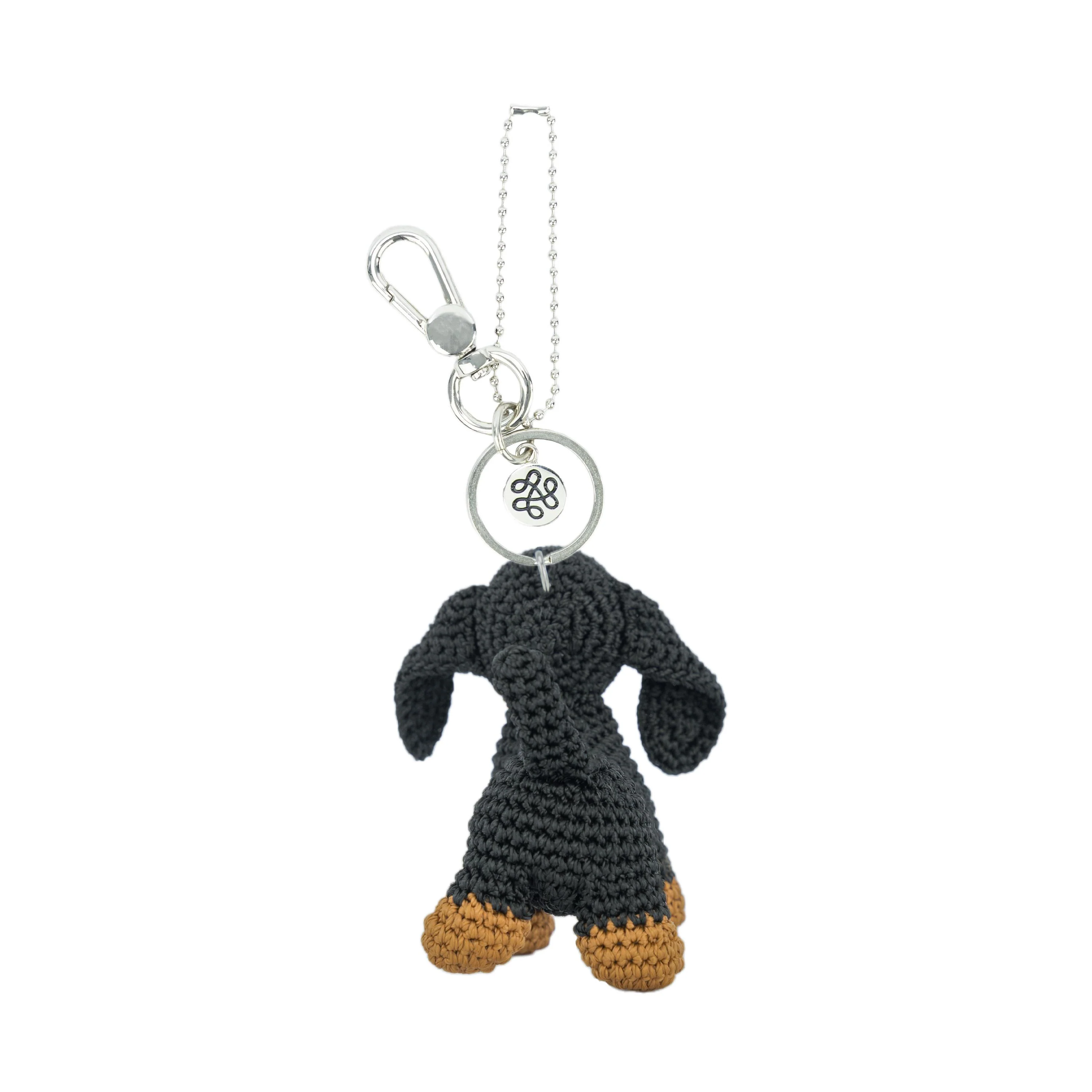 Yarnicharmz Dangle - Hand Crochet - Black Dachshund - Image 2