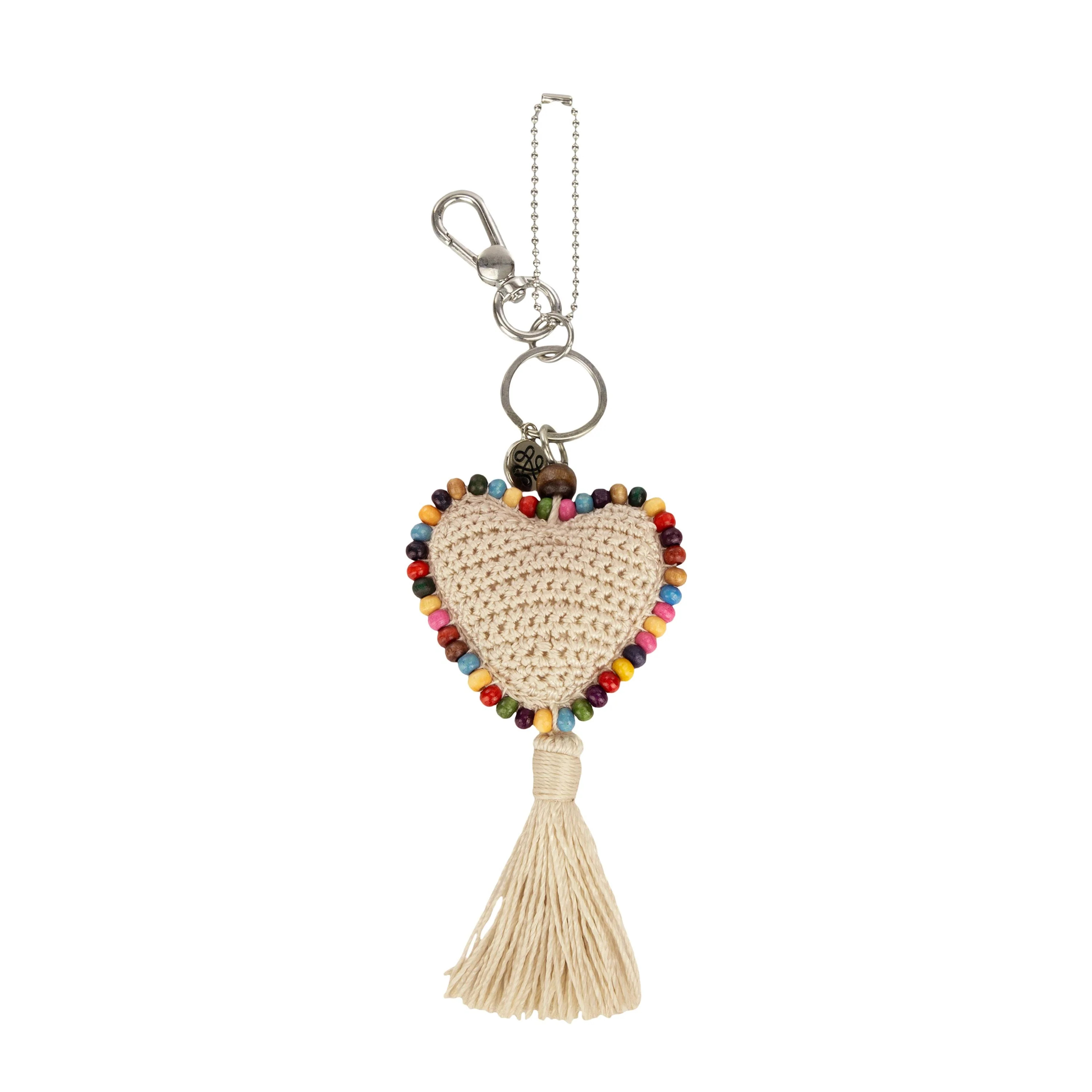 Yarnicharmz Dangle - Hand Crochet - Natural Heart - Image 3